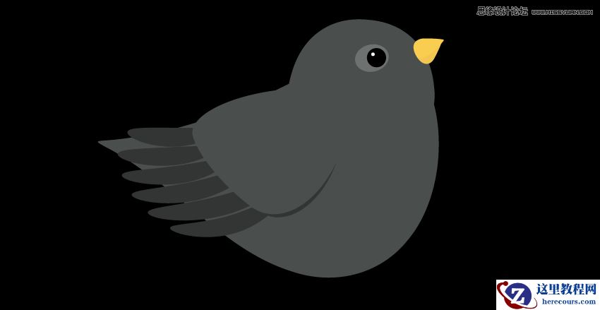 Illustrator绘制在枝叶上小鸟主题插画