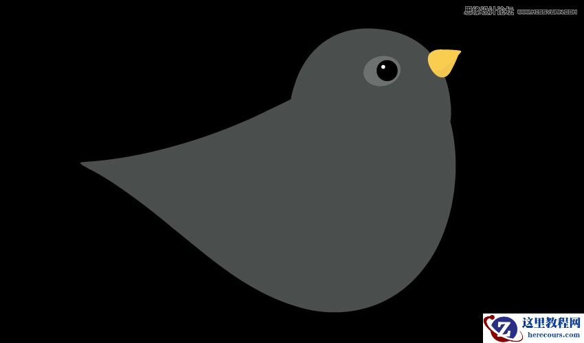 Illustrator绘制在枝叶上小鸟主题插画