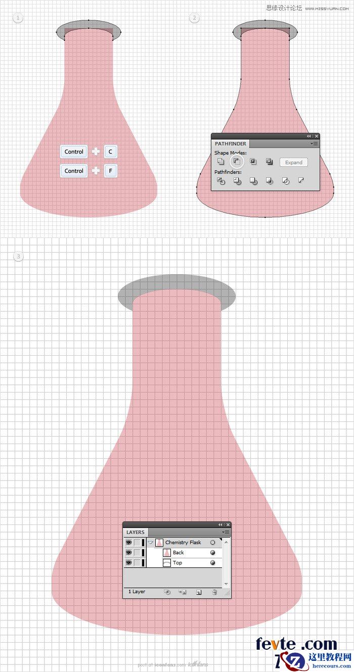 Illustrator制作透明效果的烧瓶图标