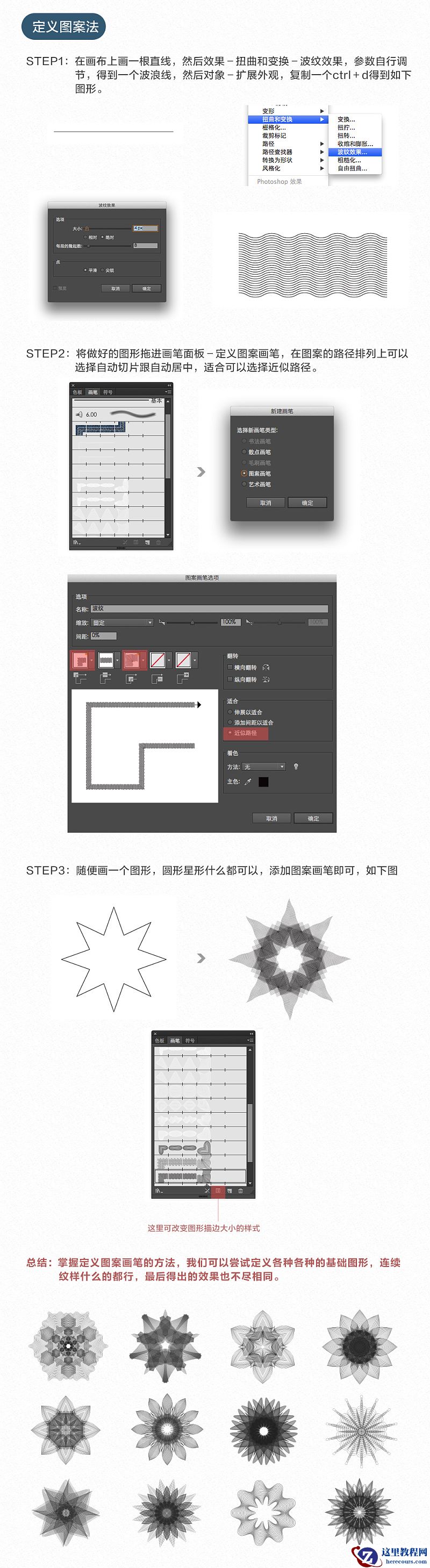 Illustrator绘制Guilloche钱币底纹图形