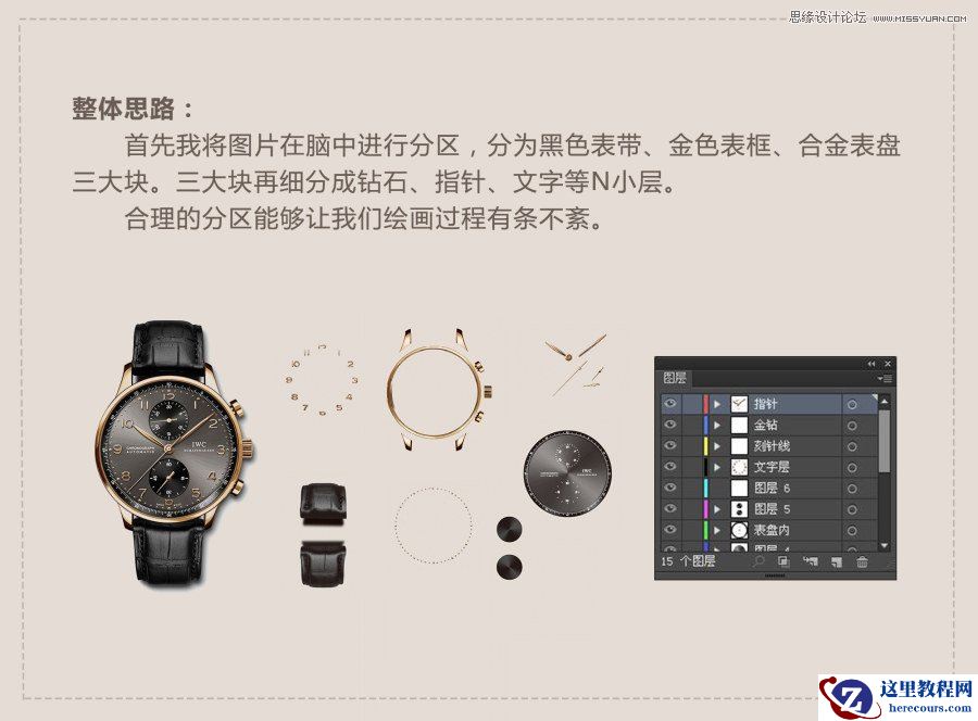 Illustrator绘制逼真的手表效果图