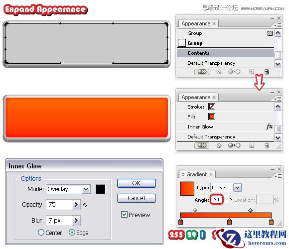 Illustrator实例教程:使用3D效果制作网页按钮