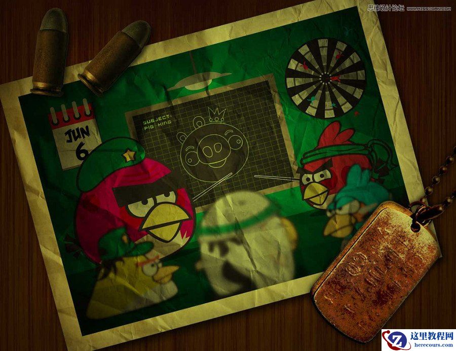 Illustrator绘制疯狂的小鸟恶搞场景