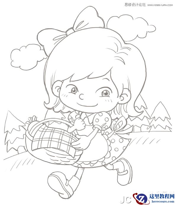 Illustrator制作可爱时尚的卡通小女孩