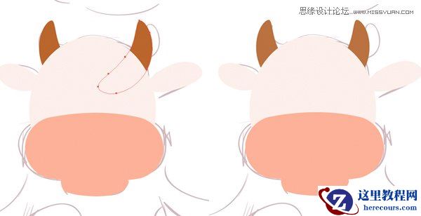 Illustrator绘制可爱的插画奶牛效果图