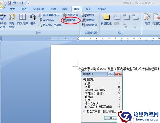 Word2007字数统计