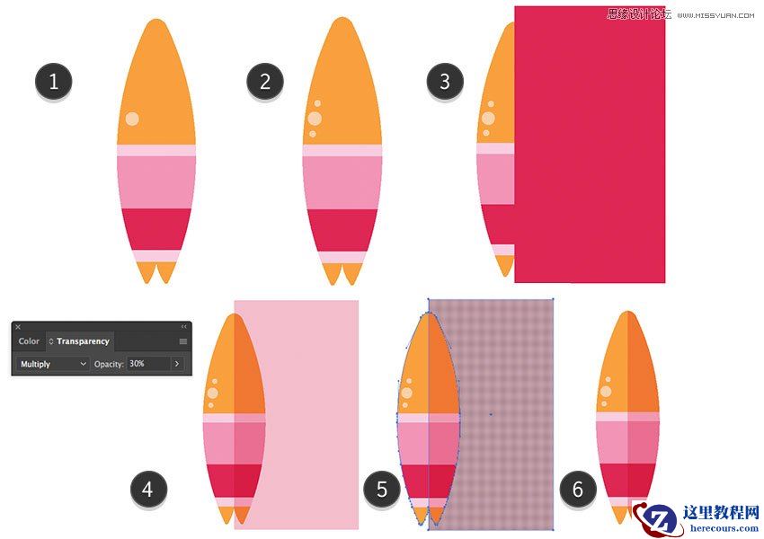 Illustrator绘制扁平化风格的夏季主题图标