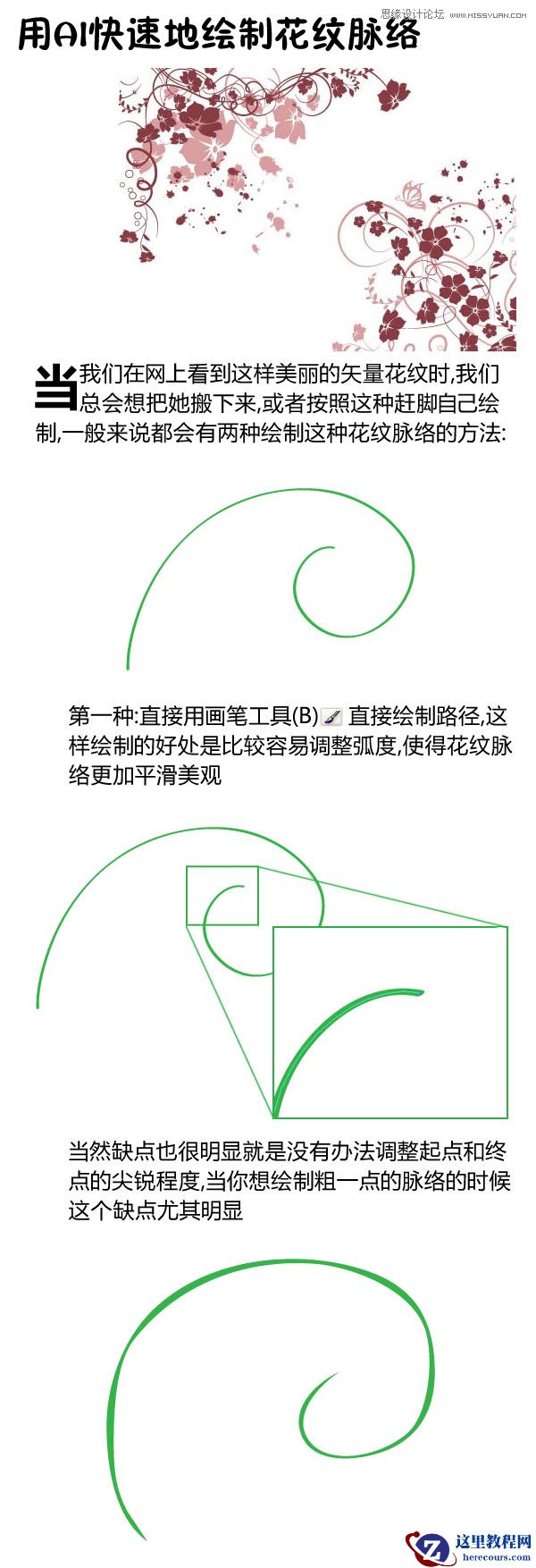 Illustrator绘制时尚的花纹藤蔓教程