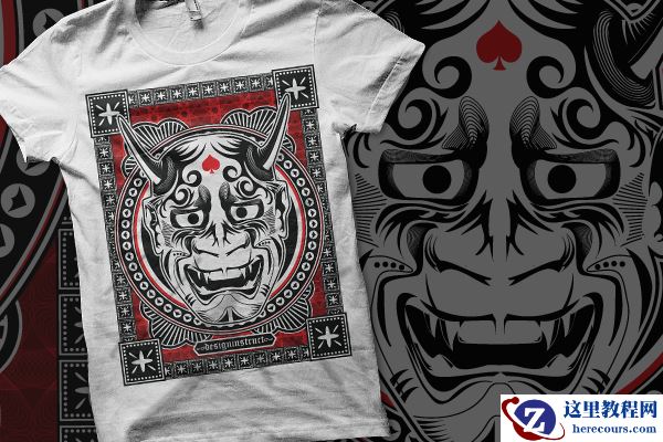 Illustrator绘制恶魔的面具插画图腾