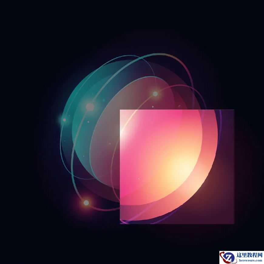 Illustrator绘制时尚立体效果的星球插画