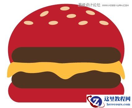 Illustrator设计时尚简洁风格的汉堡包图标