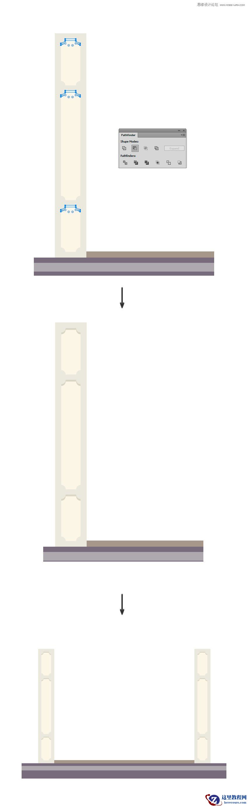 Illustrator绘制扁平化风格的房屋和路灯效果