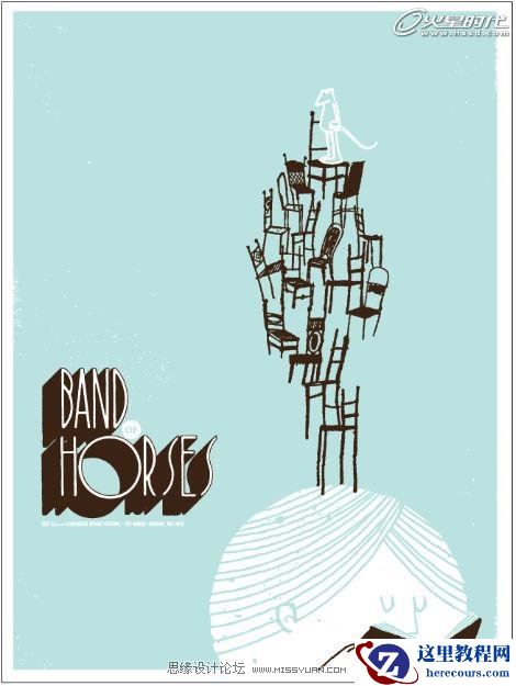 Illustrator教程:制作Band of Horses的宣传海报