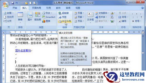 单击“交叉引用”按钮