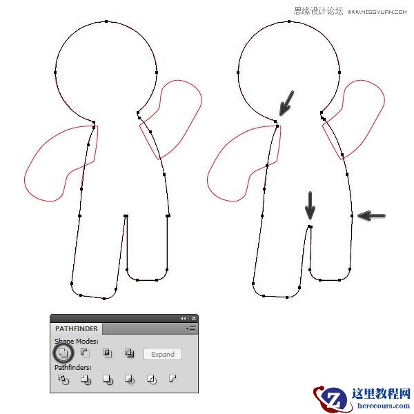 Illustrator绘制立体风格的饼干小人教程