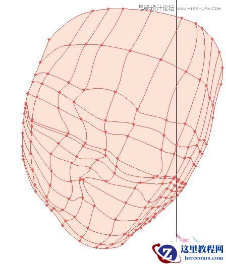 Illustrator网格工具绘制写实美女教程