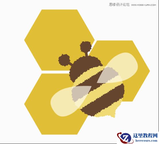 Illustrator绘制抽象风格的小蜜蜂效果