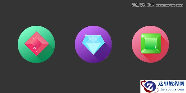 Illustrator制作精致闪亮的长投影宝石特效