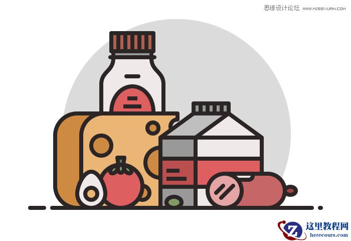 食物图标:AI绘制简约风格的食品图标