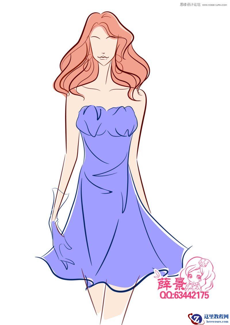 Illustrator结合位数板绘制时尚的女郎