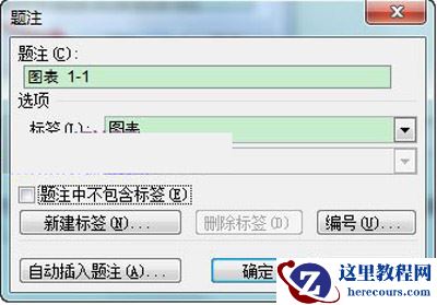 题注设置对话框