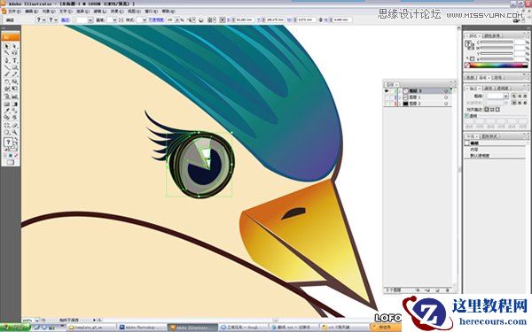 Illustrator绘制矢量风格的中国花鸟画