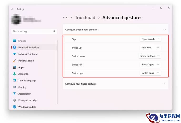 Win11触摸板手势自定义设置方法