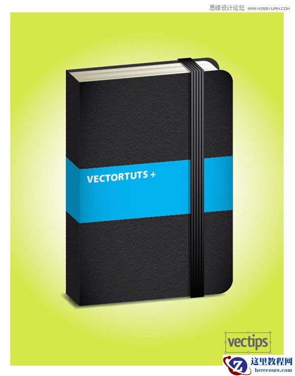 Illustrator绘制立体效果的黑色笔记本