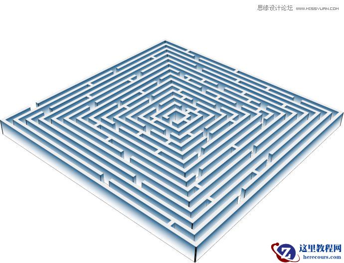 Photoshop制作立体效果的正方形迷宫