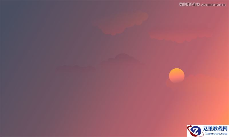 Illustrator绘制沙丘日月星辰的背景插画