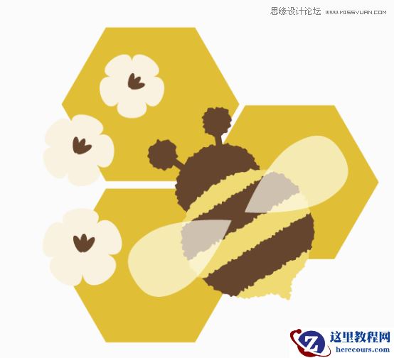 Illustrator绘制抽象风格的小蜜蜂效果