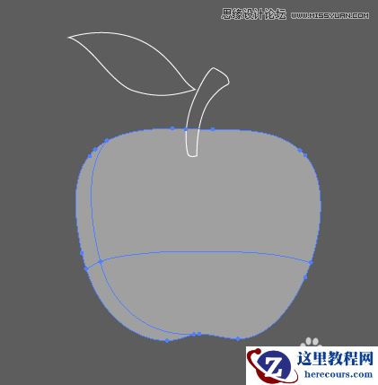 Illustrator网格工具制作逼真的红苹果教程