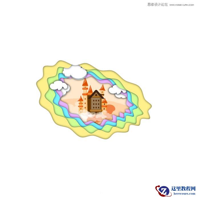 Illustrator制作立体卡通风格相框特效