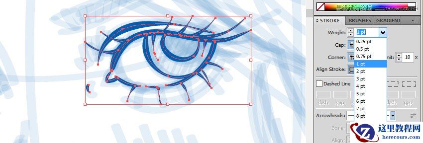 Illustrator绘制唯美的水彩美人鱼插图