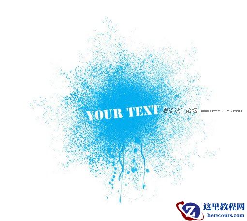 Illustrator制作彩色打印喷溅效果