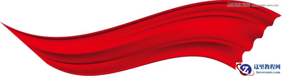 Illustrator绘制逼真质感的红绸缎教程