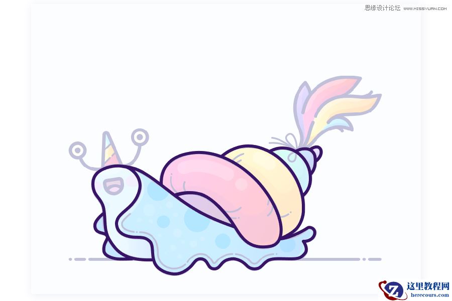 Illustrator绘制卡通风格的蜗牛教程