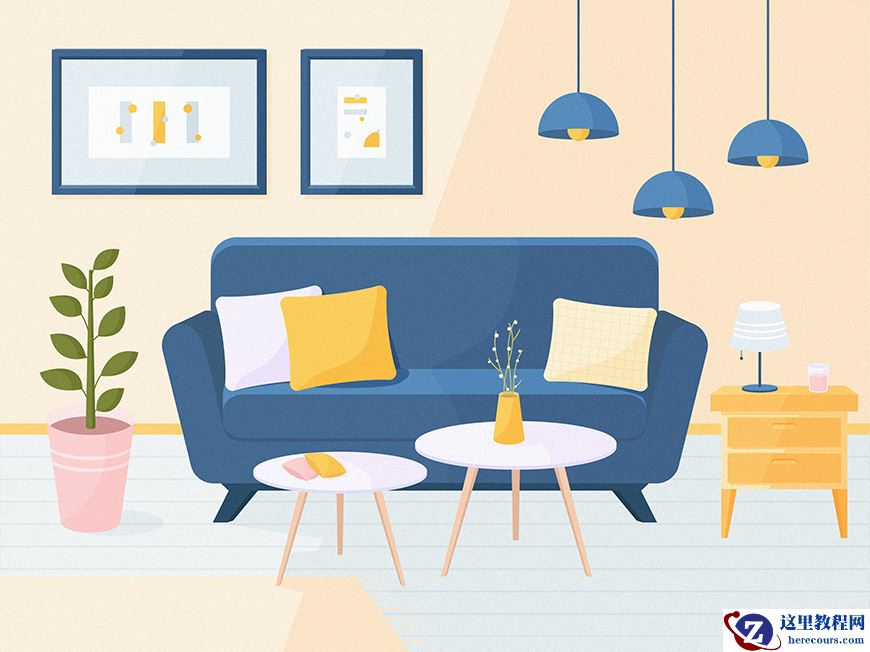 Illustrator绘制扁平化风格的办公室插画