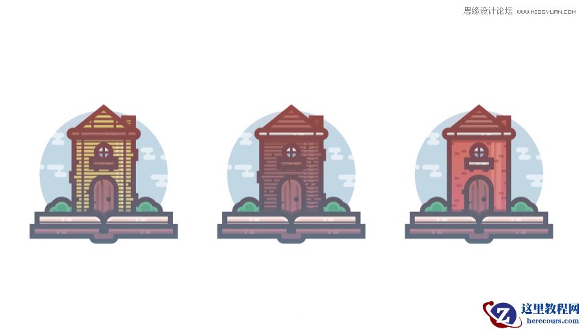 Illustrator绘制扁平化风格的城堡图标