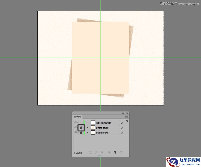 Illustrator绘制复古风格的城市黄金插画