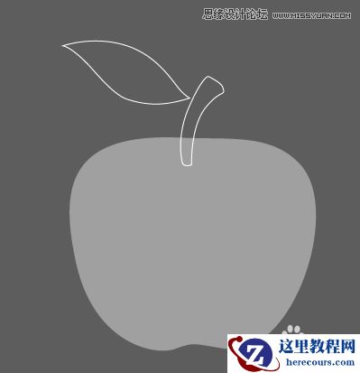 Illustrator网格工具制作逼真的红苹果教程