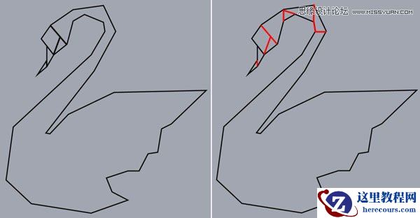 Illustrator绘制折纸风格的天鹅图标教程