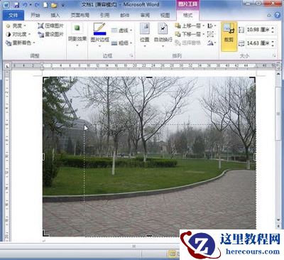 拖动控制柄裁剪图片