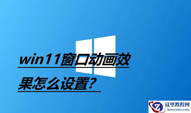 Win11窗口动画效果怎么设置？Win11设置窗口动画效果教程