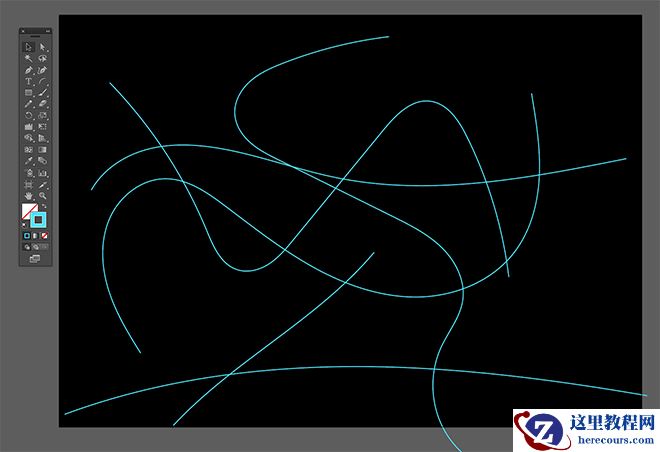 llustrator绘制抽象风格的粒子波特效