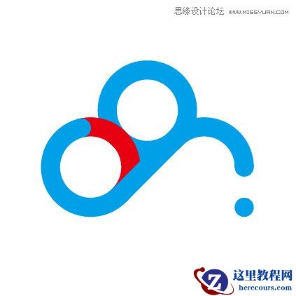 Illustrator绘制蓝色时尚风格的百度云LOGO