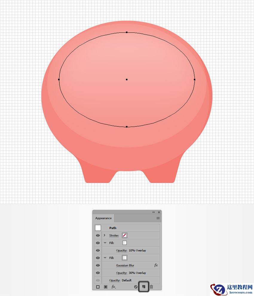 Illustrator绘制卡通风格的存钱罐插画图