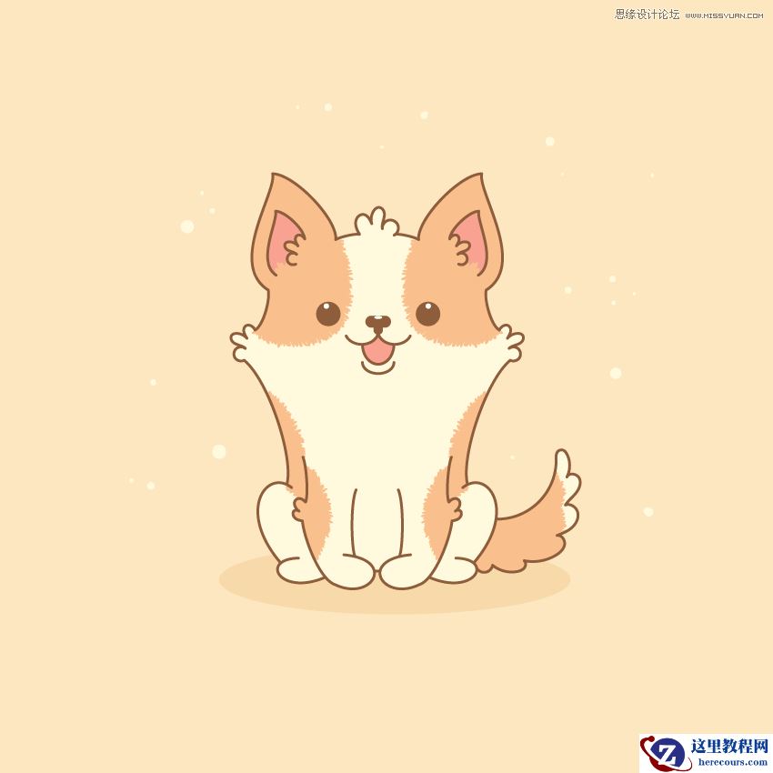 插画设计:用AI绘制可爱的小柯基插画