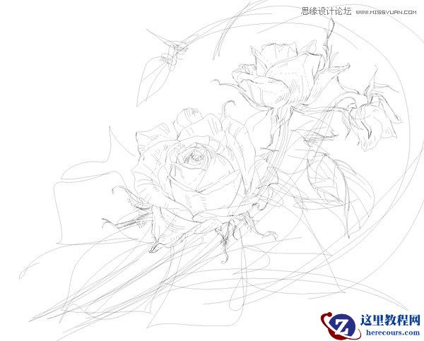 Illustrator绘制有型有色的抽象玫瑰花教程