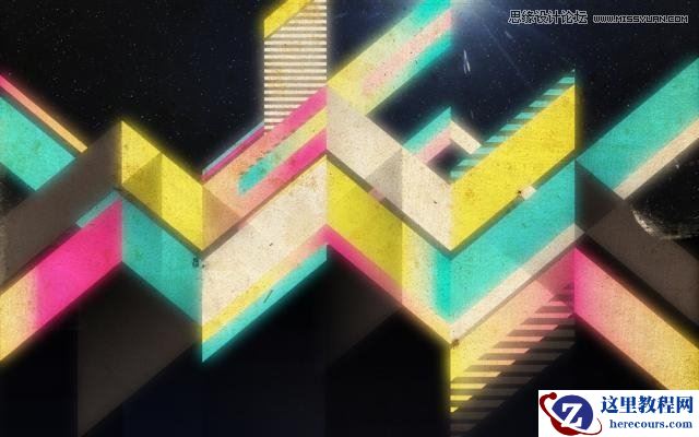 Illustrator制作太空中的怀旧几何矢量